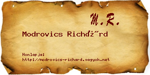 Modrovics Richárd névjegykártya